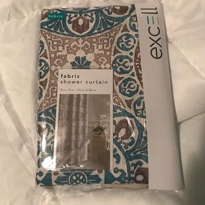 ❄️BRAND NEW W TAGS teal and grey shower curtain